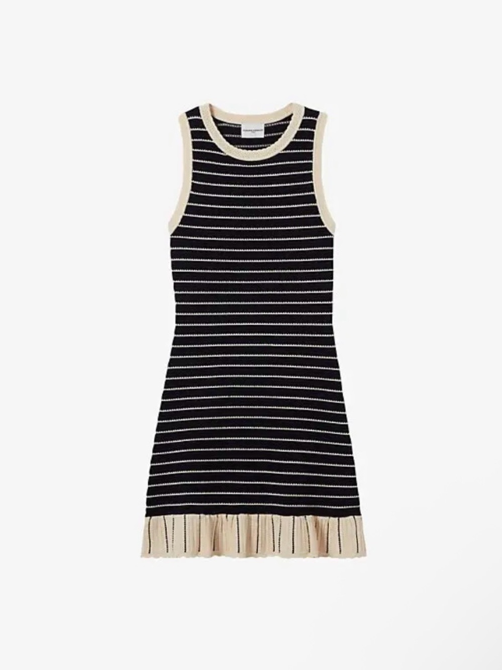 Claudie Pierlot Striped Ruffle Mini Dress size SMALL